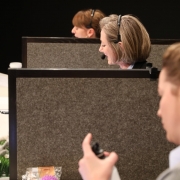 CALL CENTER von Franz Hohler im Theater Matte Bern (2018-2019). Markus Maria Enggist als Kommissar Hersberger.